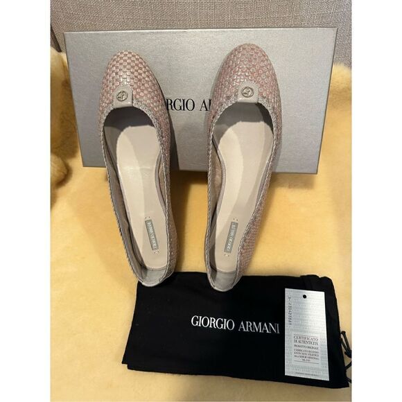 Giorgio Armani leather woven light weight ballet size 8/38 , NWT - Picture 5 of 14